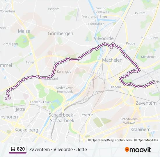 820 Bus Line Map