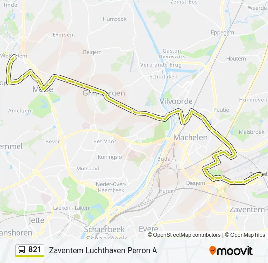 821 Bus Line Map