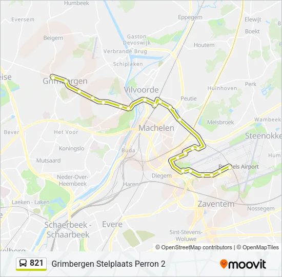 821 Bus Line Map