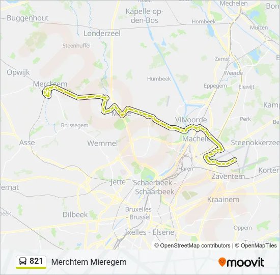 821 Bus Line Map