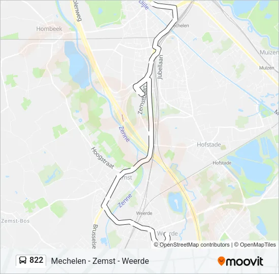 822 Bus Line Map