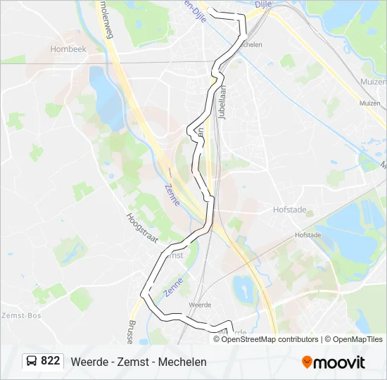 822 Bus Line Map