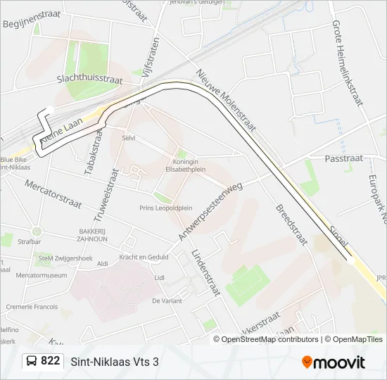822 Bus Line Map