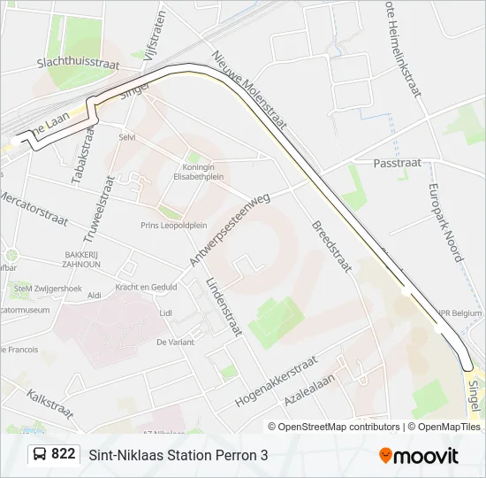 822 Bus Line Map