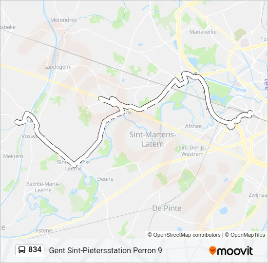 834 Bus Line Map
