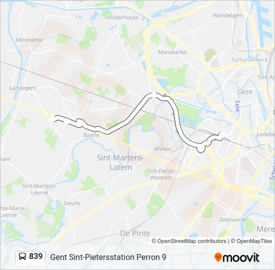 839 Bus Line Map