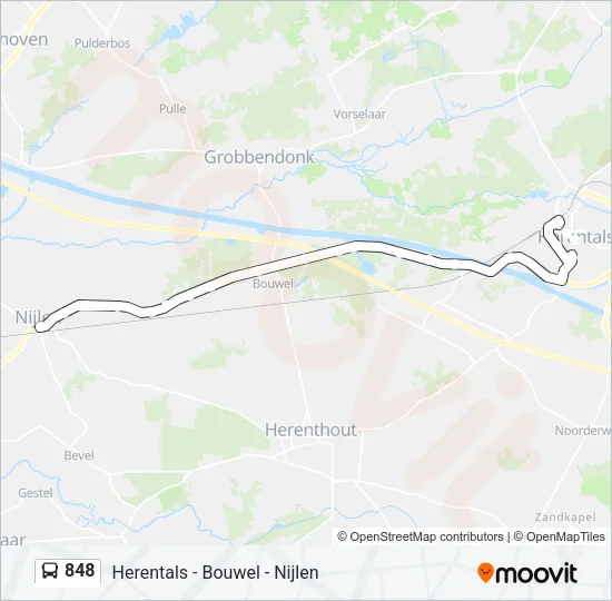 848 Bus Line Map