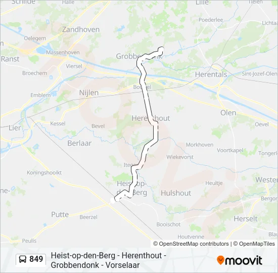 849 Bus Line Map