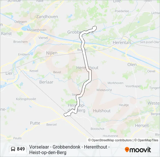 849 Bus Line Map