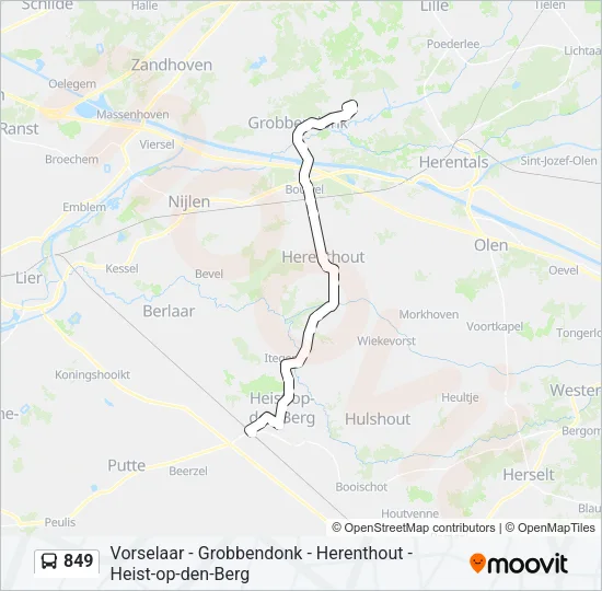 849 Bus Line Map