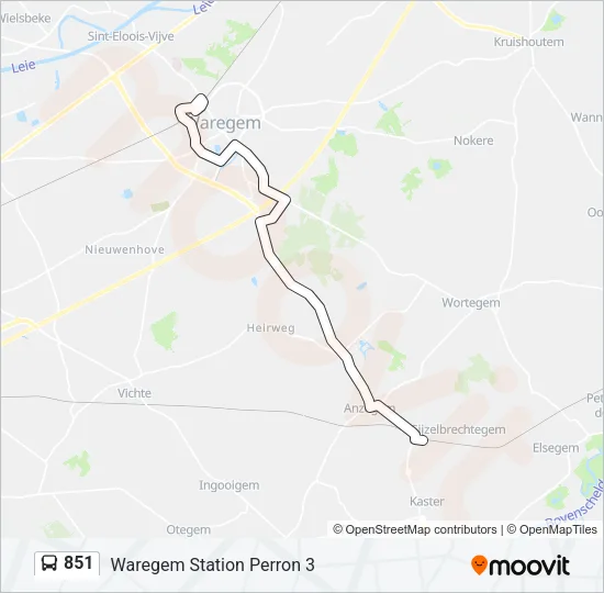851 Bus Line Map