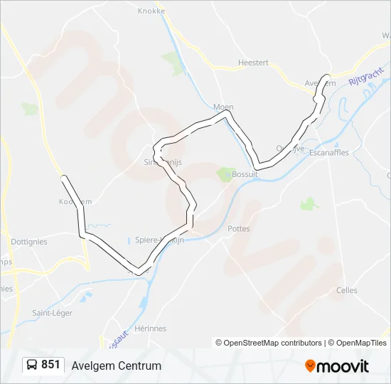 851 Bus Line Map