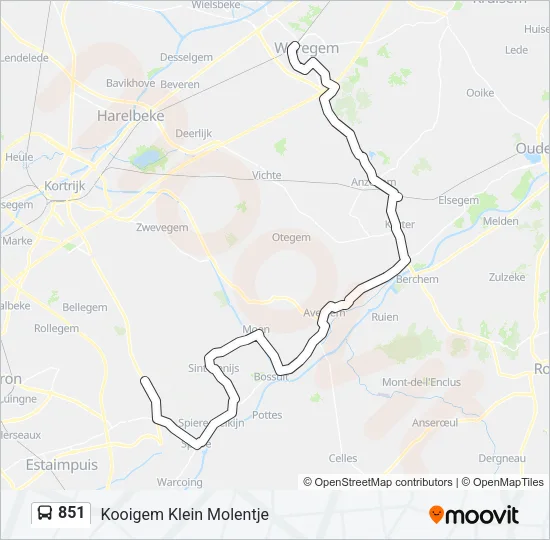 851 Bus Line Map