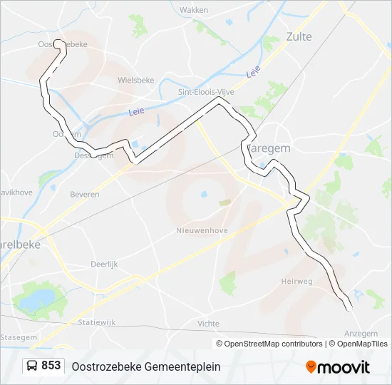 853 Bus Line Map