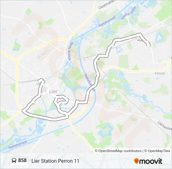 858 Bus Line Map