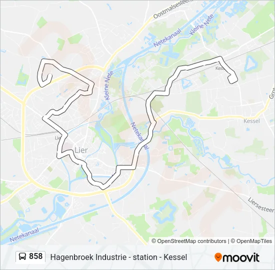 858 Bus Line Map