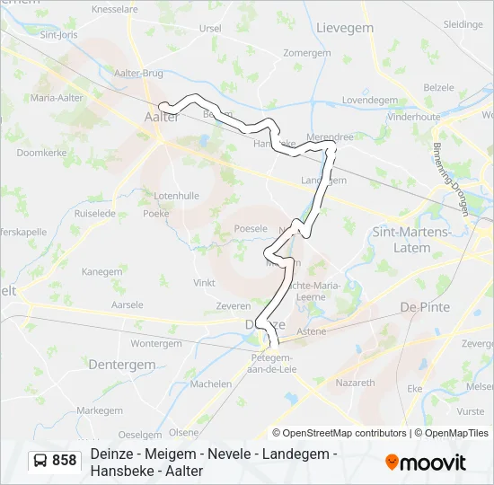 858 Bus Line Map