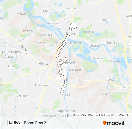 868 Bus Line Map