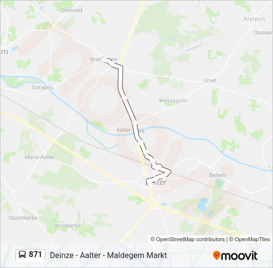 871 Bus Line Map