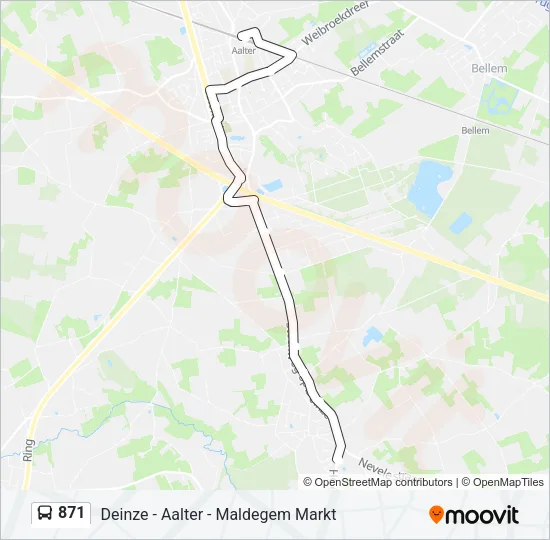 871 Bus Line Map