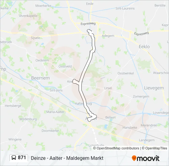 871 Bus Line Map