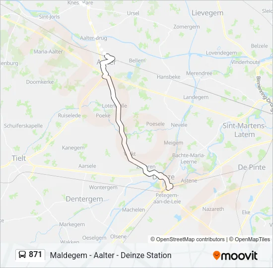 871 Bus Line Map