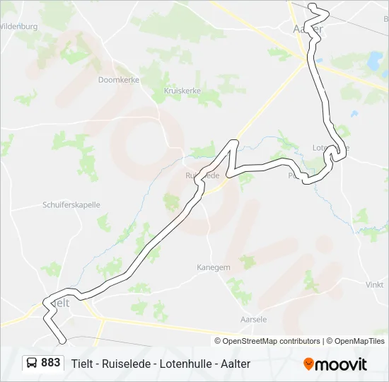 883 Bus Line Map
