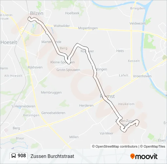 908 Bus Line Map