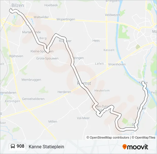 908 Bus Line Map