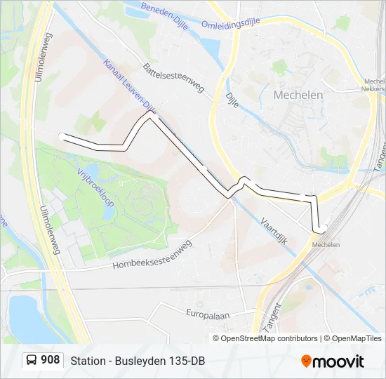 908 Bus Line Map