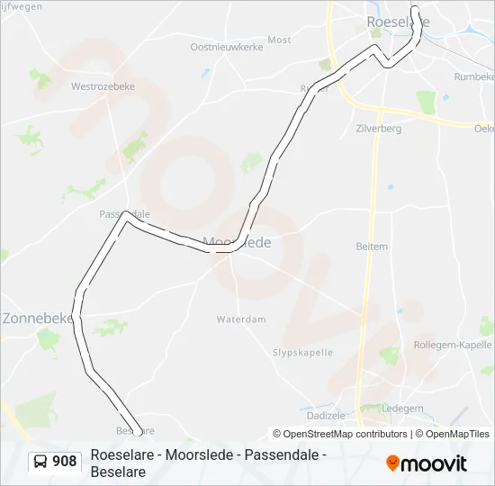 908 Bus Line Map