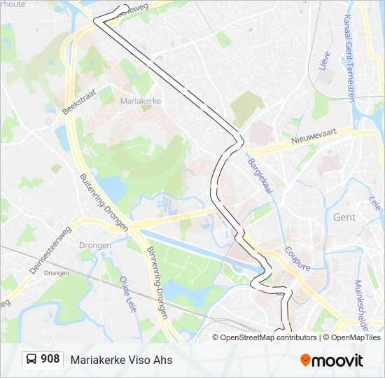 908 Bus Line Map