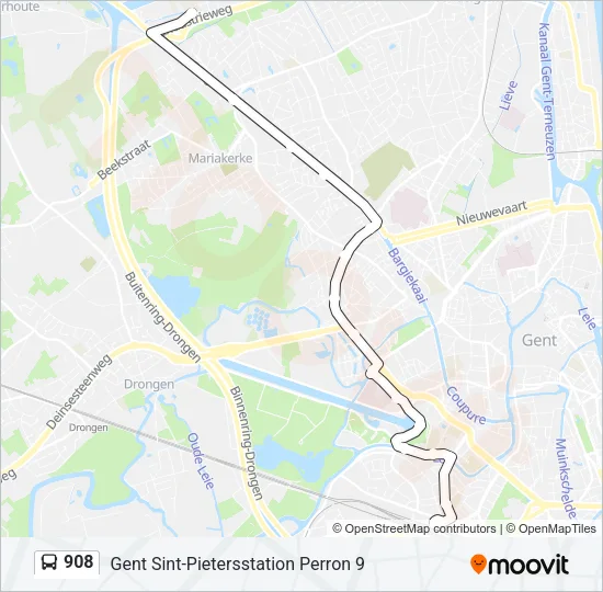 908 Bus Line Map