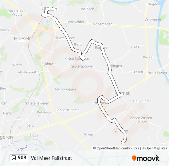 909 Bus Line Map