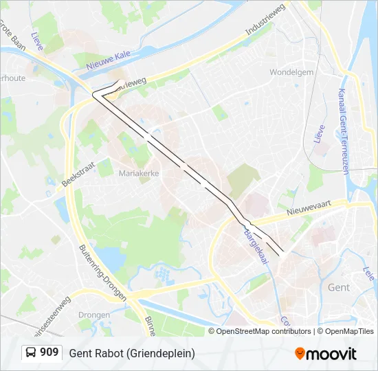 909 Bus Line Map