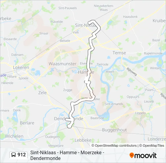 912 Bus Line Map