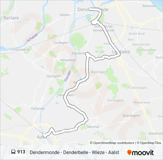 913 Bus Line Map