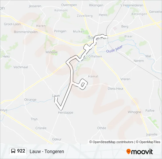 922 Bus Line Map