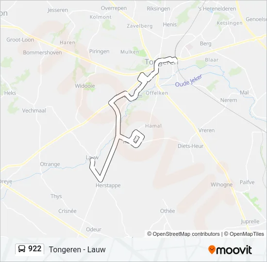 922 Bus Line Map
