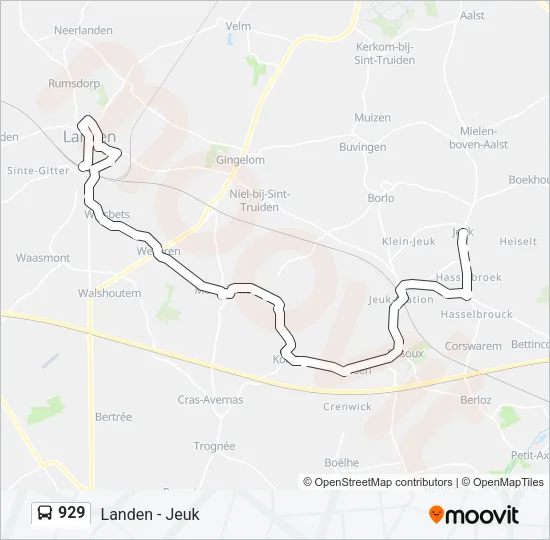 929 Bus Line Map