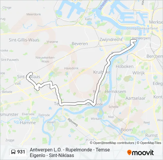 931 Bus Line Map