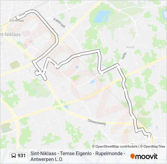 931 Bus Line Map