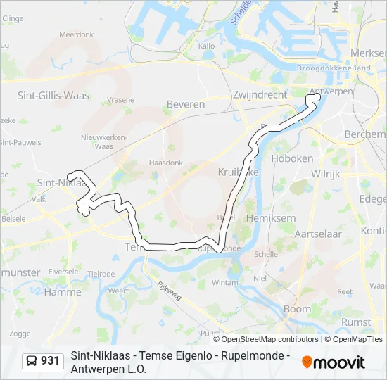 931 Bus Line Map