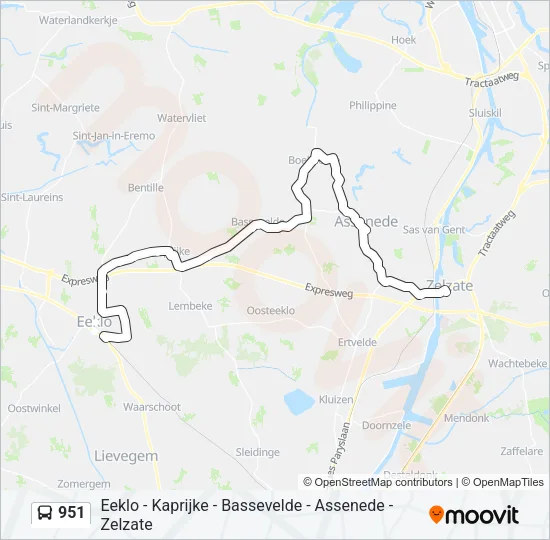 951 Bus Line Map