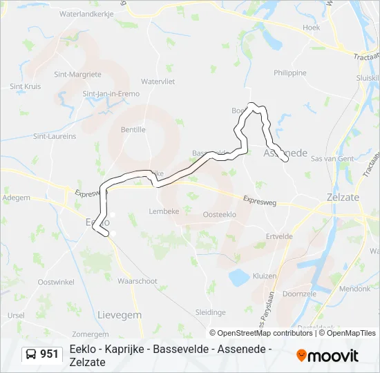 951 Bus Line Map