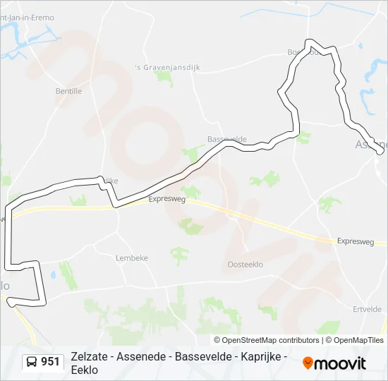 951 Bus Line Map