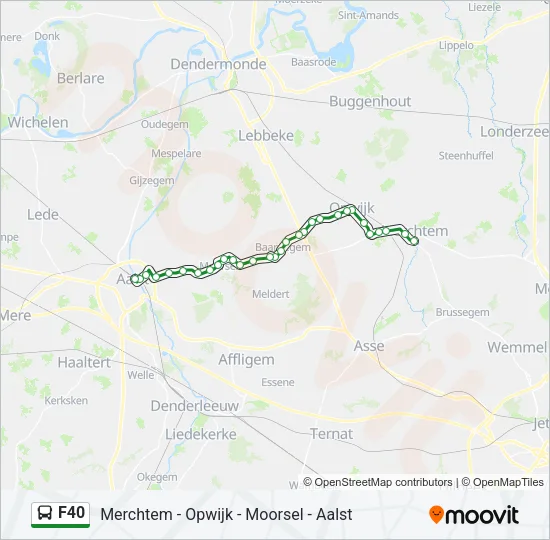 Plan de la ligne F40 de bus