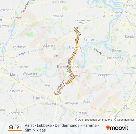 F91 Bus Line Map