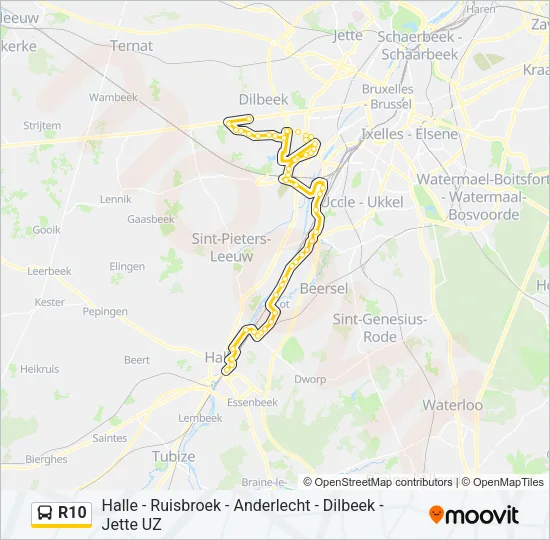 R10 Bus Line Map