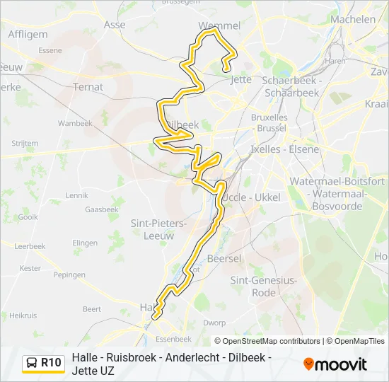 R10 Bus Line Map